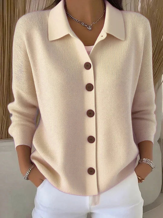 Josephine™ | Cardigan con Collo alla Francese e Bottoni