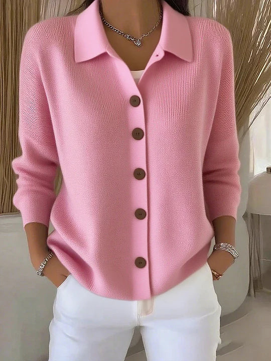 Josephine™ | Cardigan con Collo alla Francese e Bottoni