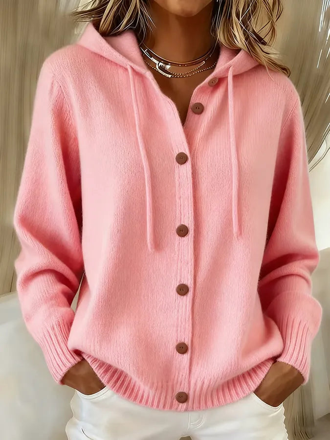 Brenda™ | Cardigan con Cappuccio e Bottoni Accogliente