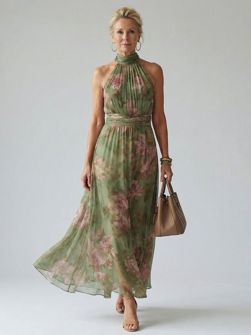 Naomi | Abito Maxi con Scollo Halter