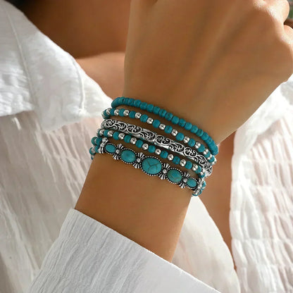 Set di bracciali con perle turchesi