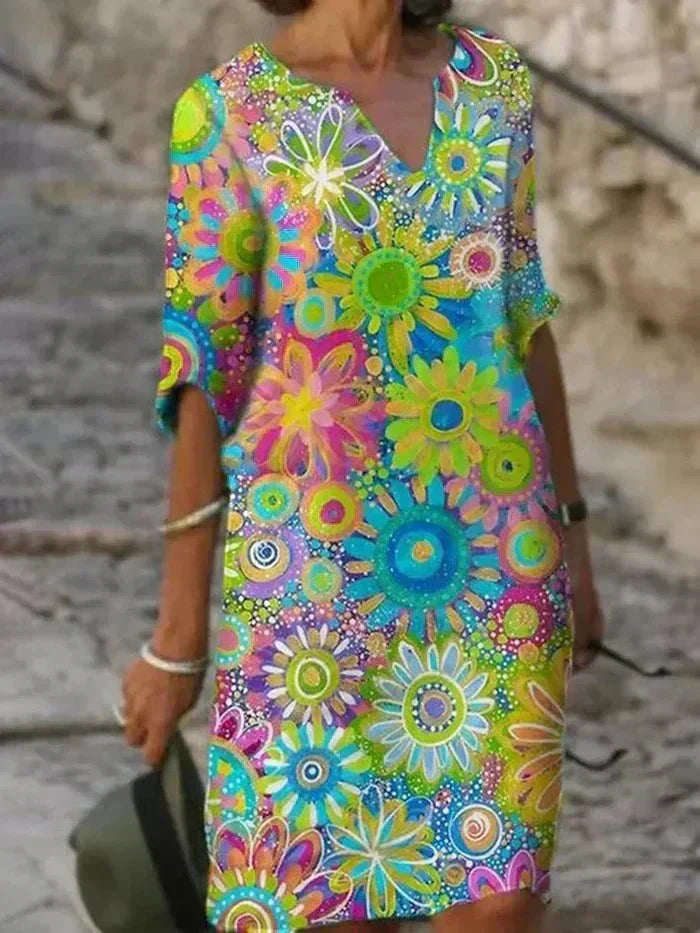 Nira | Abito Midi a Fiori Vivace