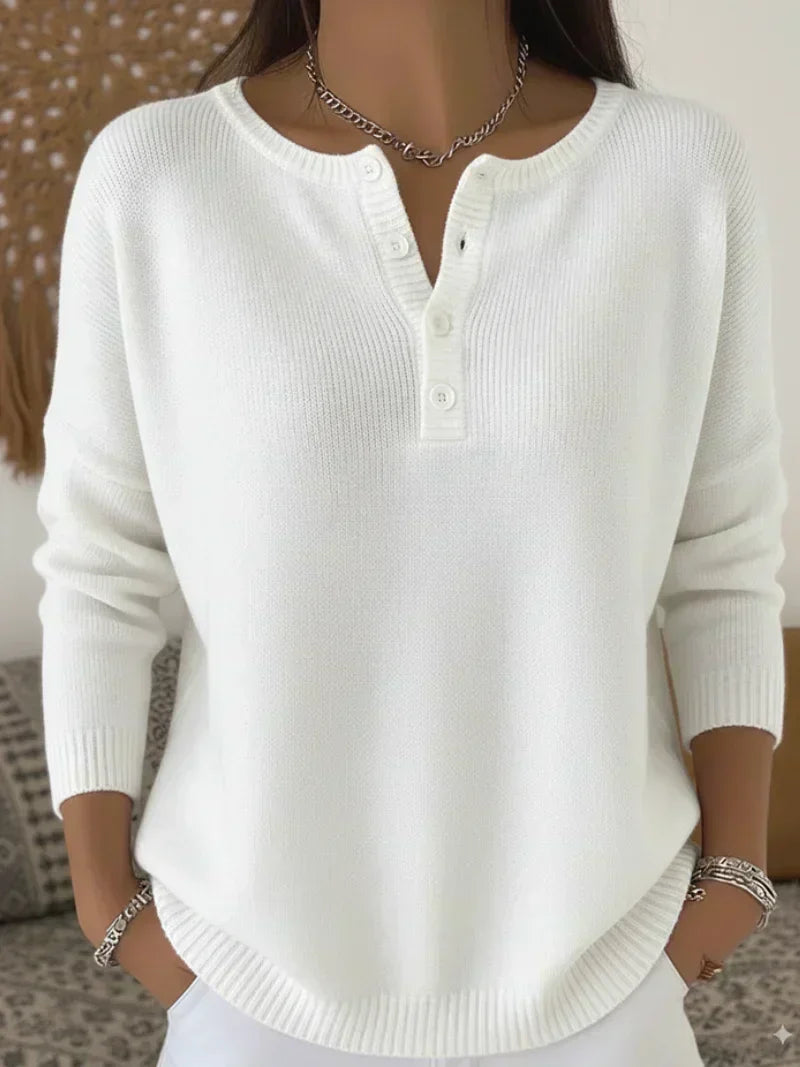Helena™ | Maglione Henley con Bottoni