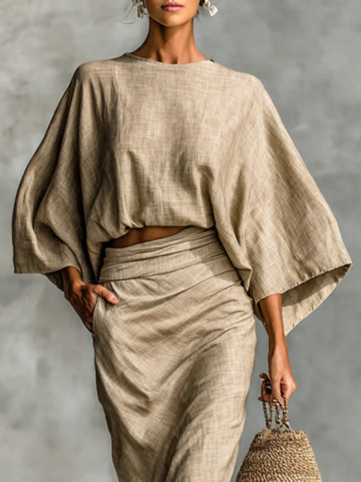 Faye – Completo Due Pezzi Fluido con Gonna Elegante