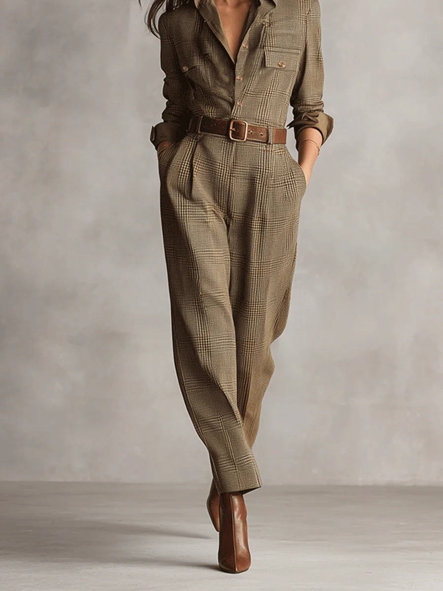 Lucinda – Elegante Tuta in Tessuto Tweed