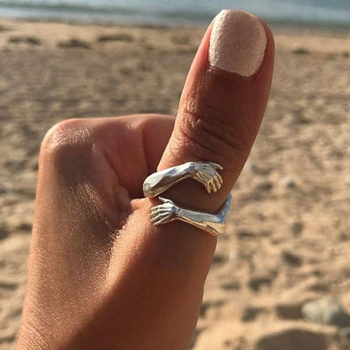 Anello Regolabile in Argento Abbraccio