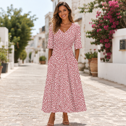 Tess™ | Elegante abito midi con design che snellisce la silhouette