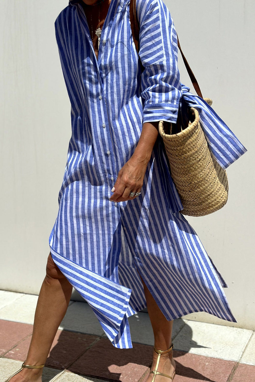 Sophia | Abito camicia a righe senza tempo con eleganza confortevole