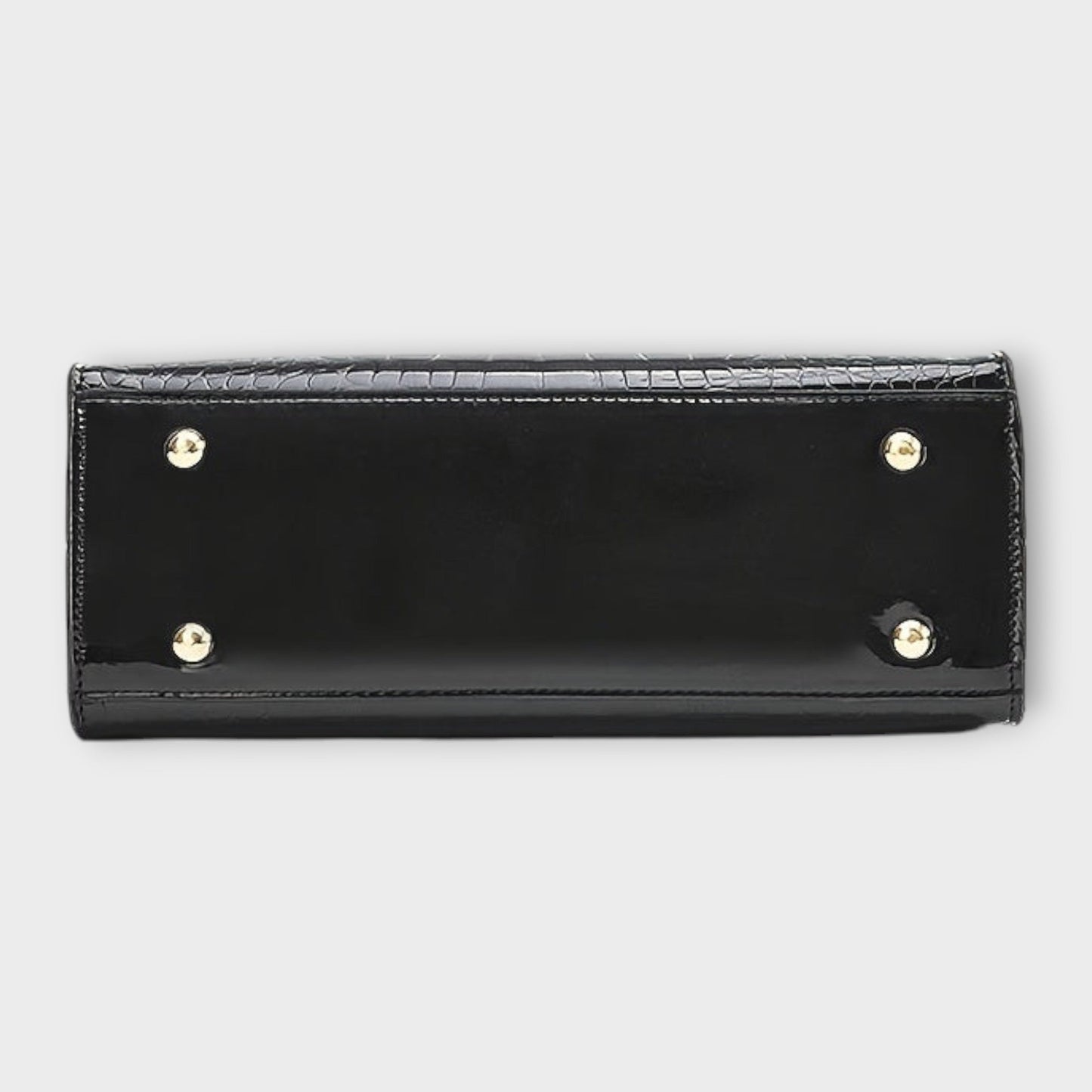 Borsa a Mano Effetto Coccodrillo Lucido