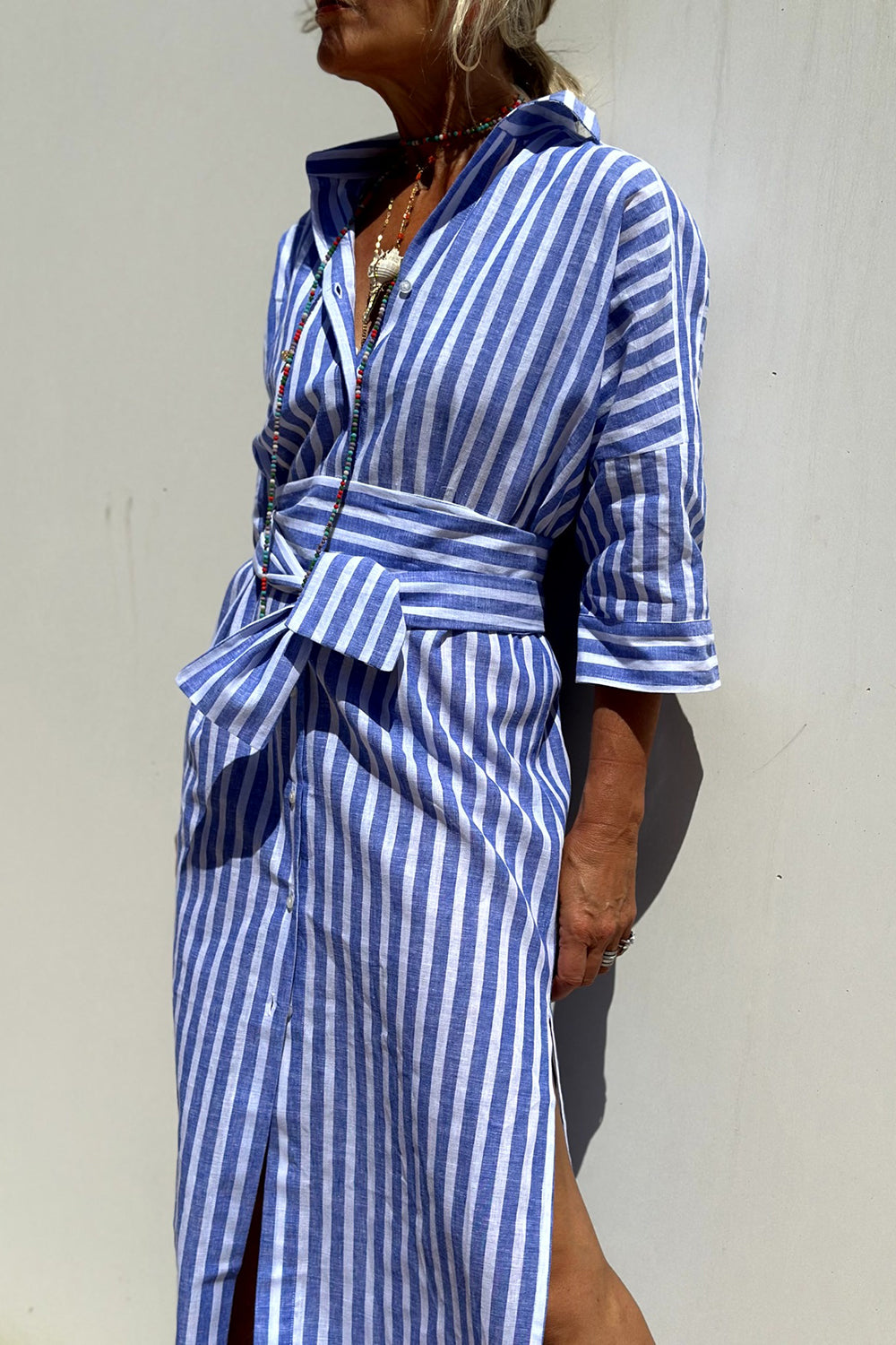 Sophia | Abito camicia a righe senza tempo con eleganza confortevole