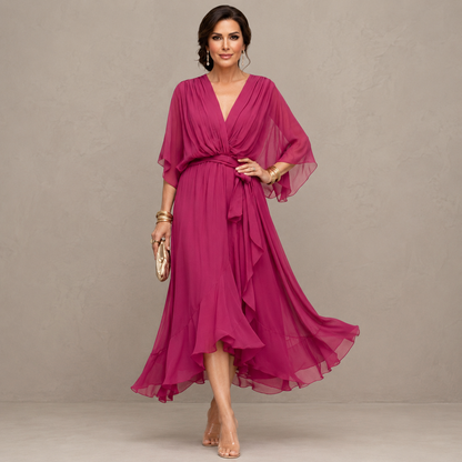 Marta | Elegante Abito Midi in Chiffon