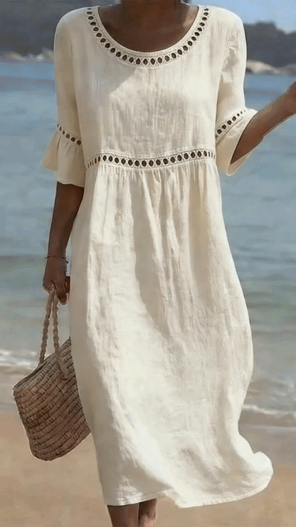 Amara | Elegante Abito Midi Che Nasconde La Pancia