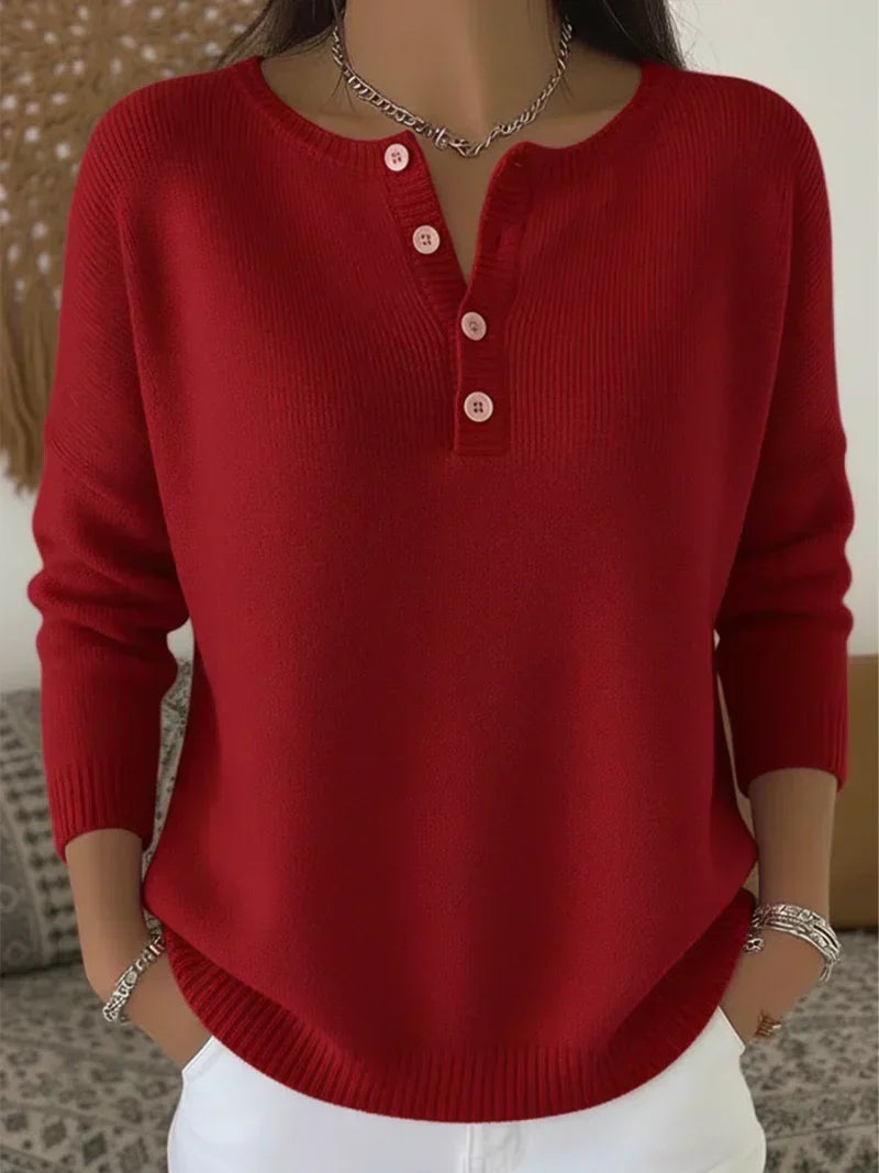 Helena™ | Maglione Henley con Bottoni