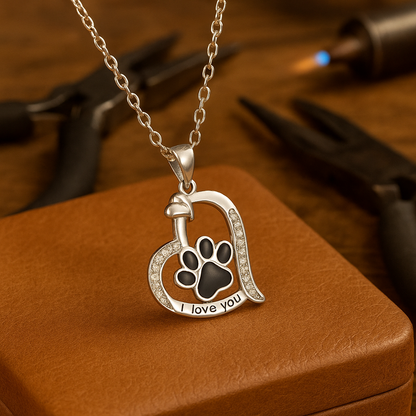 Collana con pendente a forma di impronta di zampa