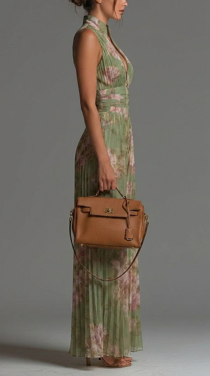 Rosie | Salopette in Chiffon Floreale Plissettato