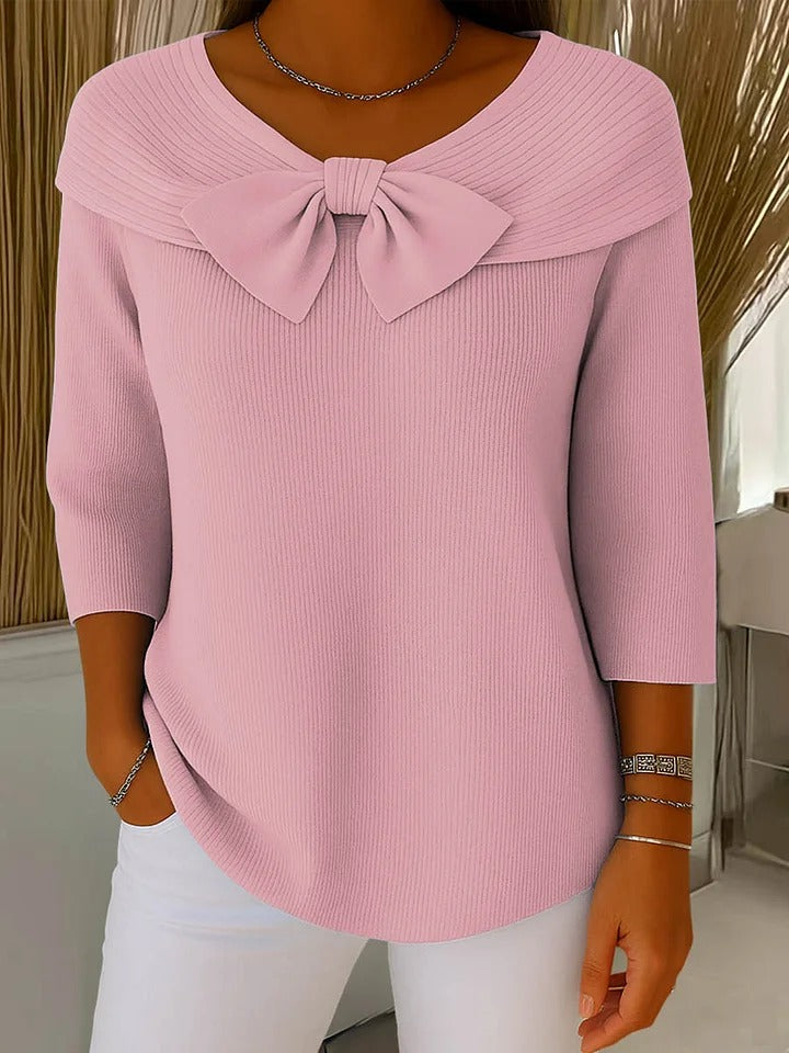 Tivella™ | Maglione con Fiocco e Collo Tondo