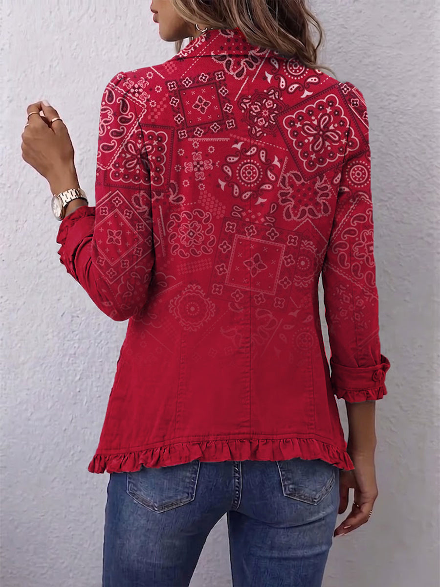 Paulette | Giacca in cashmere con sfumature e ruches