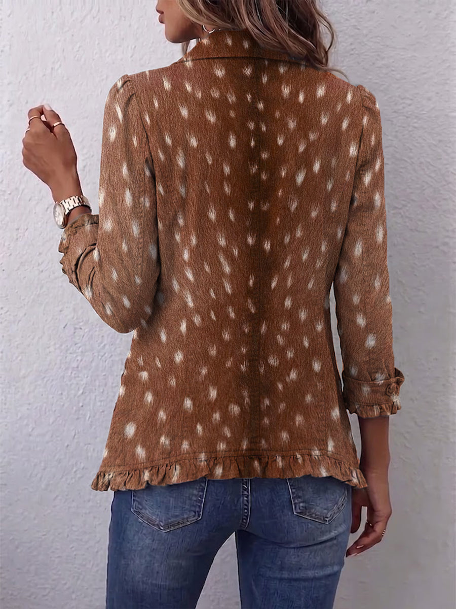 Simone | Giacca animalier con volant