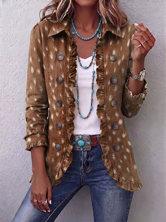Simone | Giacca animalier con volant