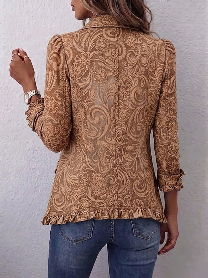 Katell | Gilet vintage con stampa floreale e ruches