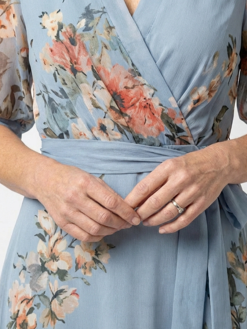 Elowen | Abito Maxy con Scollo a V e Maniche a Kimono